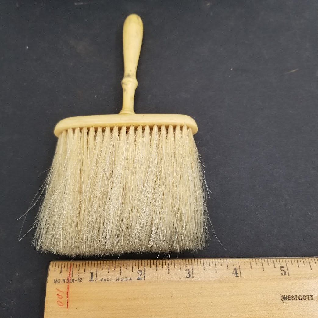 Celluloid Barbers Brush 1930 Horse Hair bristles 6.5" x 3.5" Antique Tonsorial