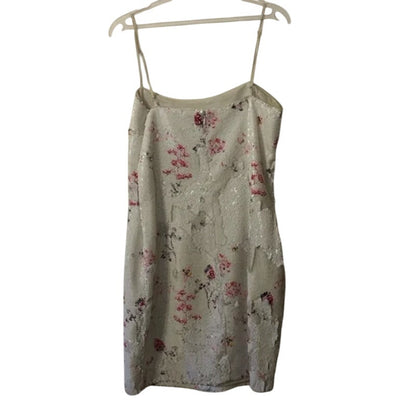 LIKELY Floral sequin Reese mini dress in white Floral Size 4 club cocktail NEW