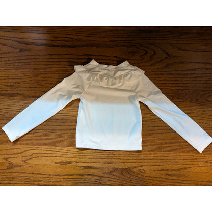 Janie and Jack Girls White Ruffle Collar Long Sleeve Top Size 3