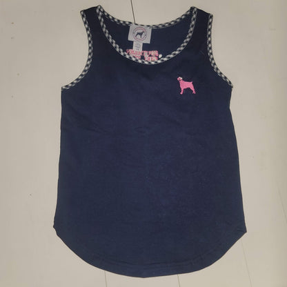 Southern Girl Prep NEW Sleeveless tank Shirt Cotton YOUTH LARGE gREENBLUE plaid