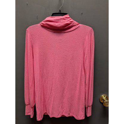 Gibson Women's Pink Lipstick Cowl Neck Long Sleeve Top NWT Size Small