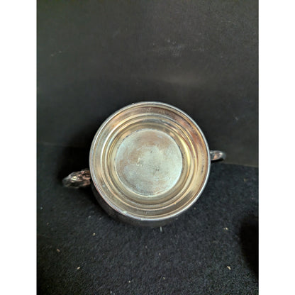 Vintage Antique Silver on Copper Lidded Sugar Bowl Condiment Pot