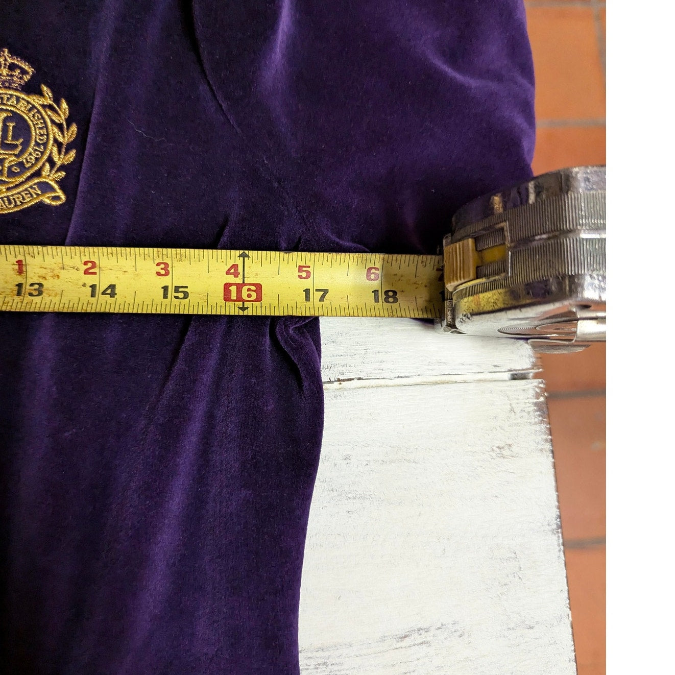 Vintage Lauren Ralph Lauren Purple Velour Zip Jacket Crest Y2K Preppy Medium