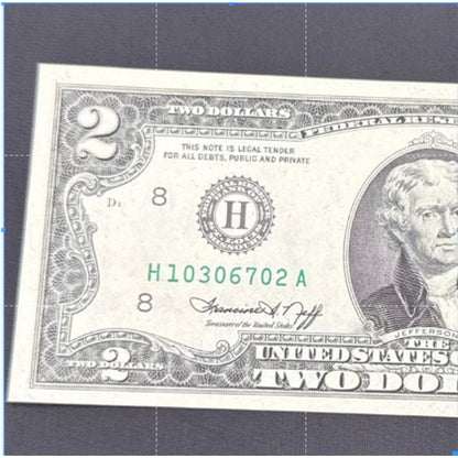 Paper Currency Bank Note USA Paper Money $2 Series 1976 consecutive