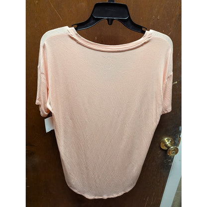 NEW American Eagle Vneck short sleeve round hem tee shirt Tshirt Size XS peach