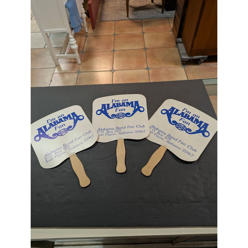 1981 Alabama Band Fan Club Hand Fans Set of 3 Wildcountry Fort Payne Souvenir