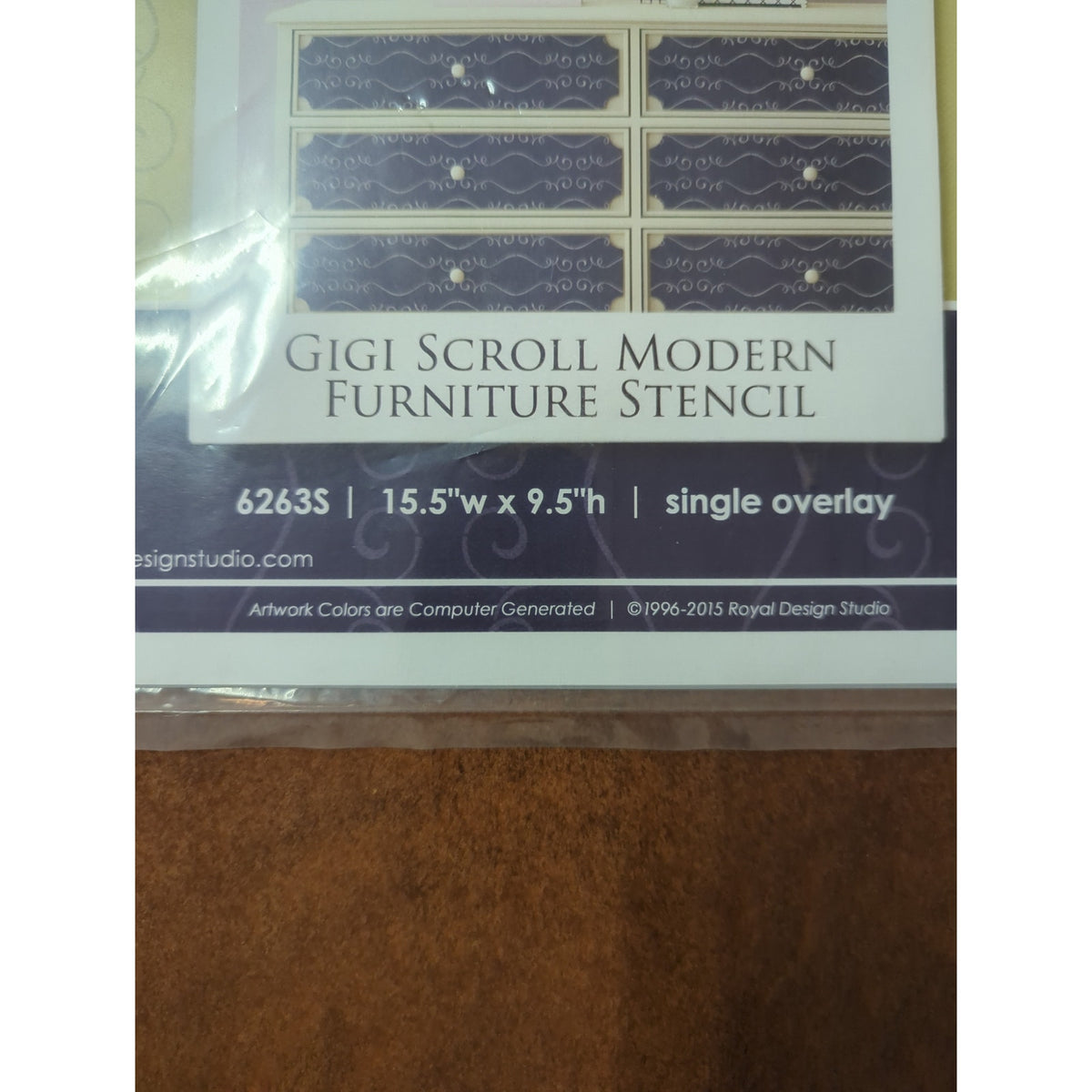 Royal Design Studio Gigi Scroll Modern Furniture Stencil #62635 11.5 X 5.2 Craft