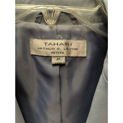 Tahari ASL Size 4P  Pastel Blue Cropped Blazer Vintage Coquette Academic Style