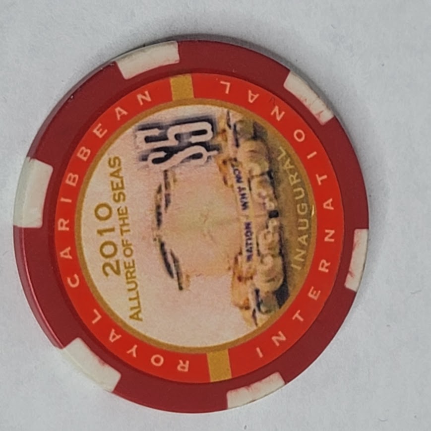 Royal Caribbean 2010 ALLURE of the SEAS $5.00 Red White Collectibles Casino Chip