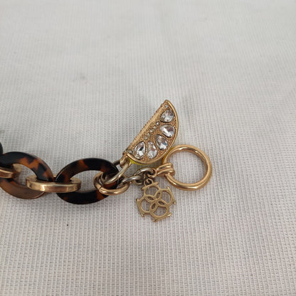 Ann Taylor Gold-Tone & Tortoise Shell Lemon Charm Bracelet Y2K
