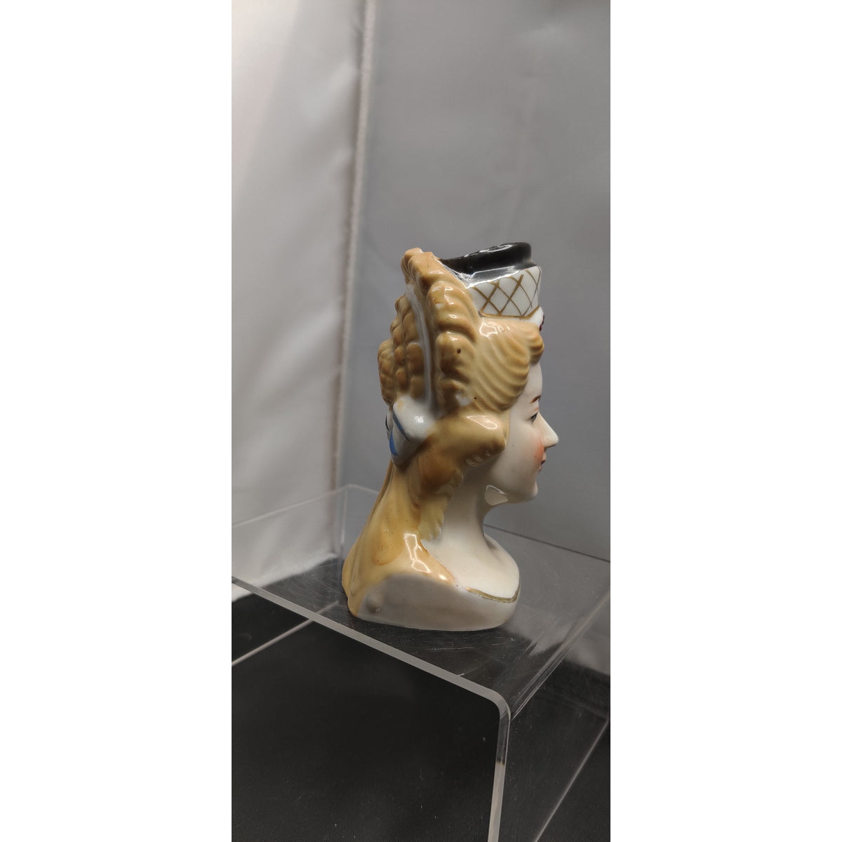 Vintage 1950s Queen Colonial Regal Lady HeadVase Planter Figurine Kitsch MCM