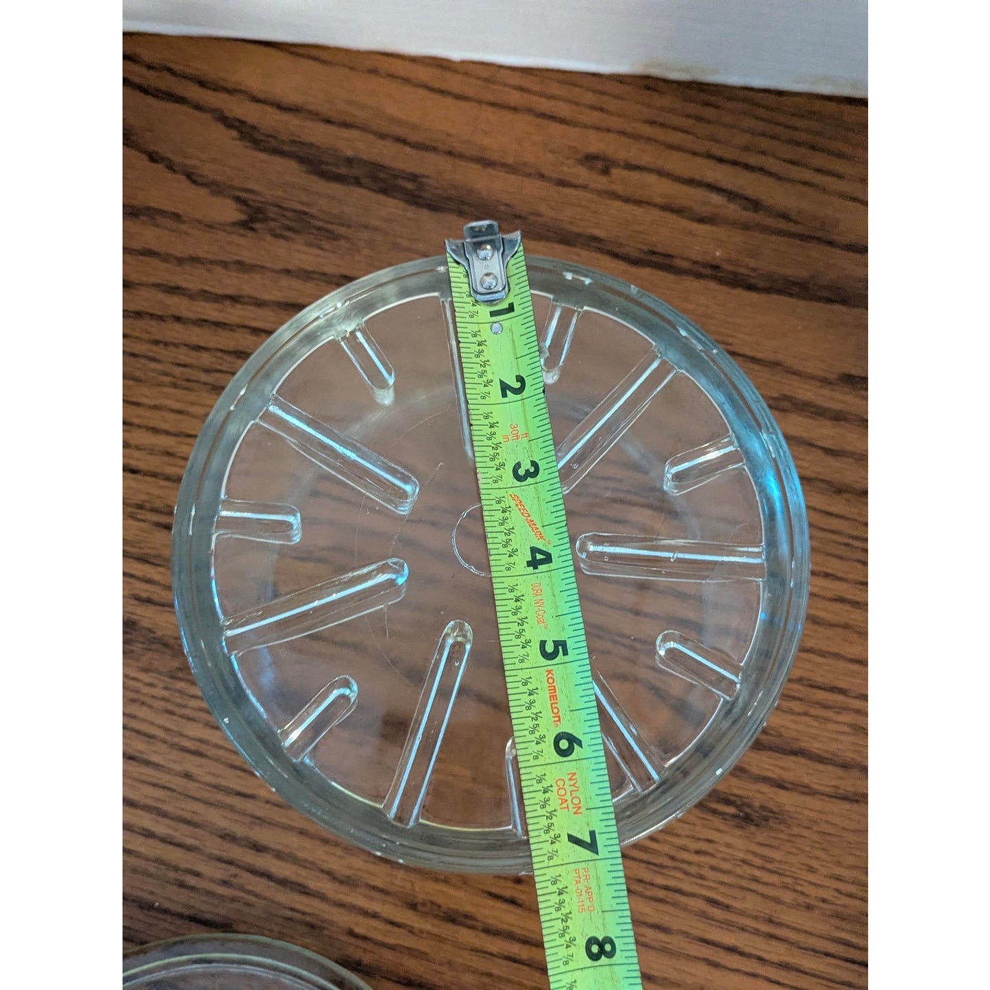 Vintage Clear Glass Round Sanitary Cheese Preserver Storage Container & Lid