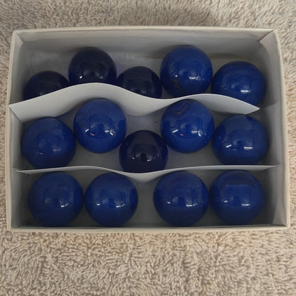 Vintage J Pressman BIG Blue Marble Box Set Toy Cobalt Swirl Lot 5/8" #ABBYHAVANA