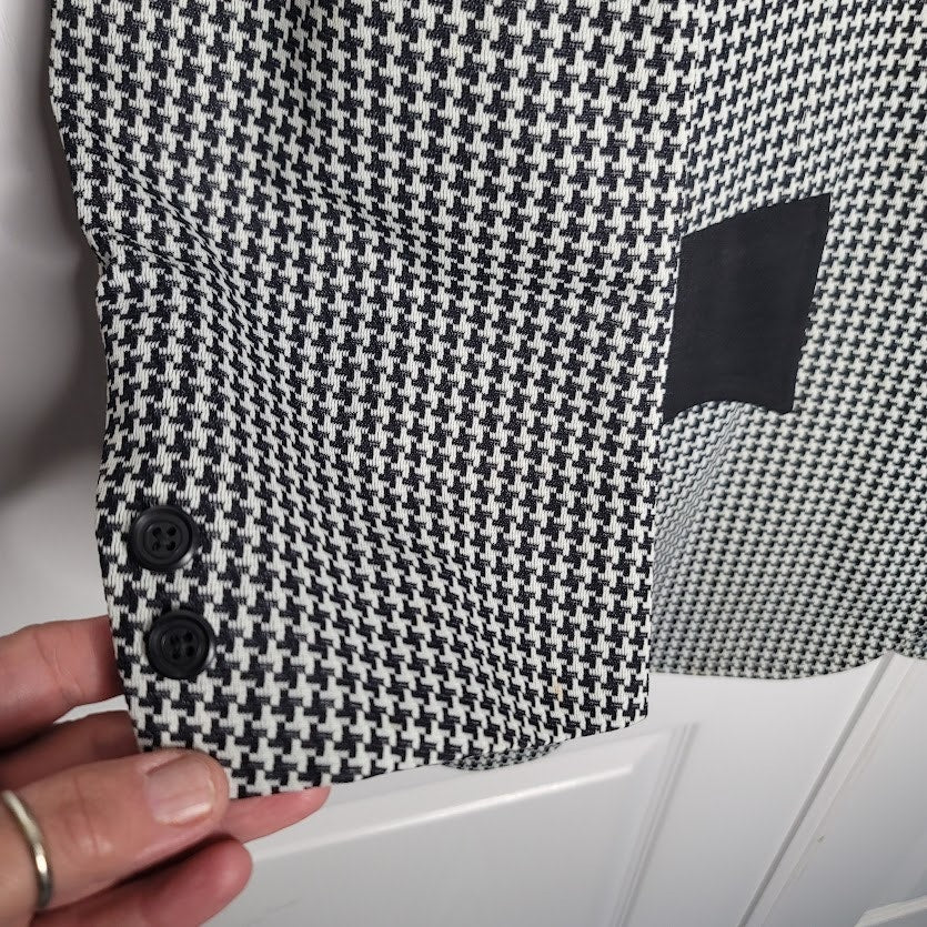Vintage Storrs Schaefer Cinncinati Houndstooth 70's Poly Rockabilly Blazer 42R