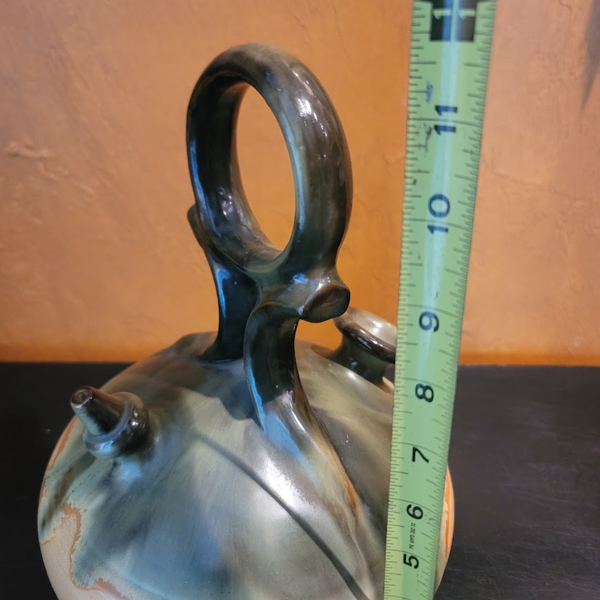 Vintage Piqueres Studio Art Pottery Botijo Spanish Water Jug Vessel Signed