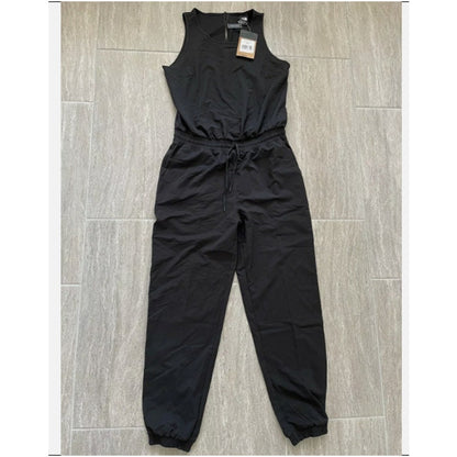 THE NORTH FACE Never Stop Wearing Jumpsuit Black sleeveless NEW SMALL elastic