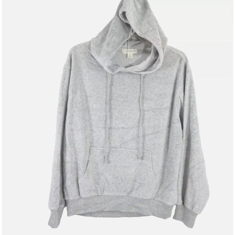 Treasure & Bond Kangaroo Pocket Velour Treatment Knit Hoodie Women's Large NEW