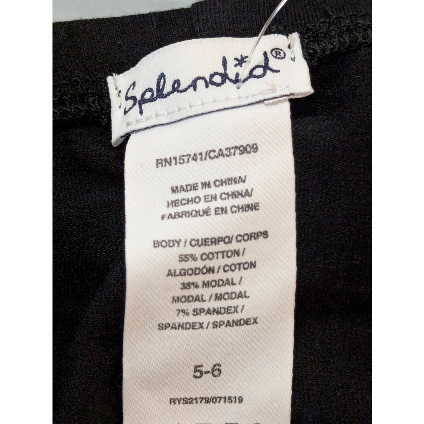 Splendid Girls Black Stretch Cotton Modal Ribbed Knit Leggings Size 5-6 NWT