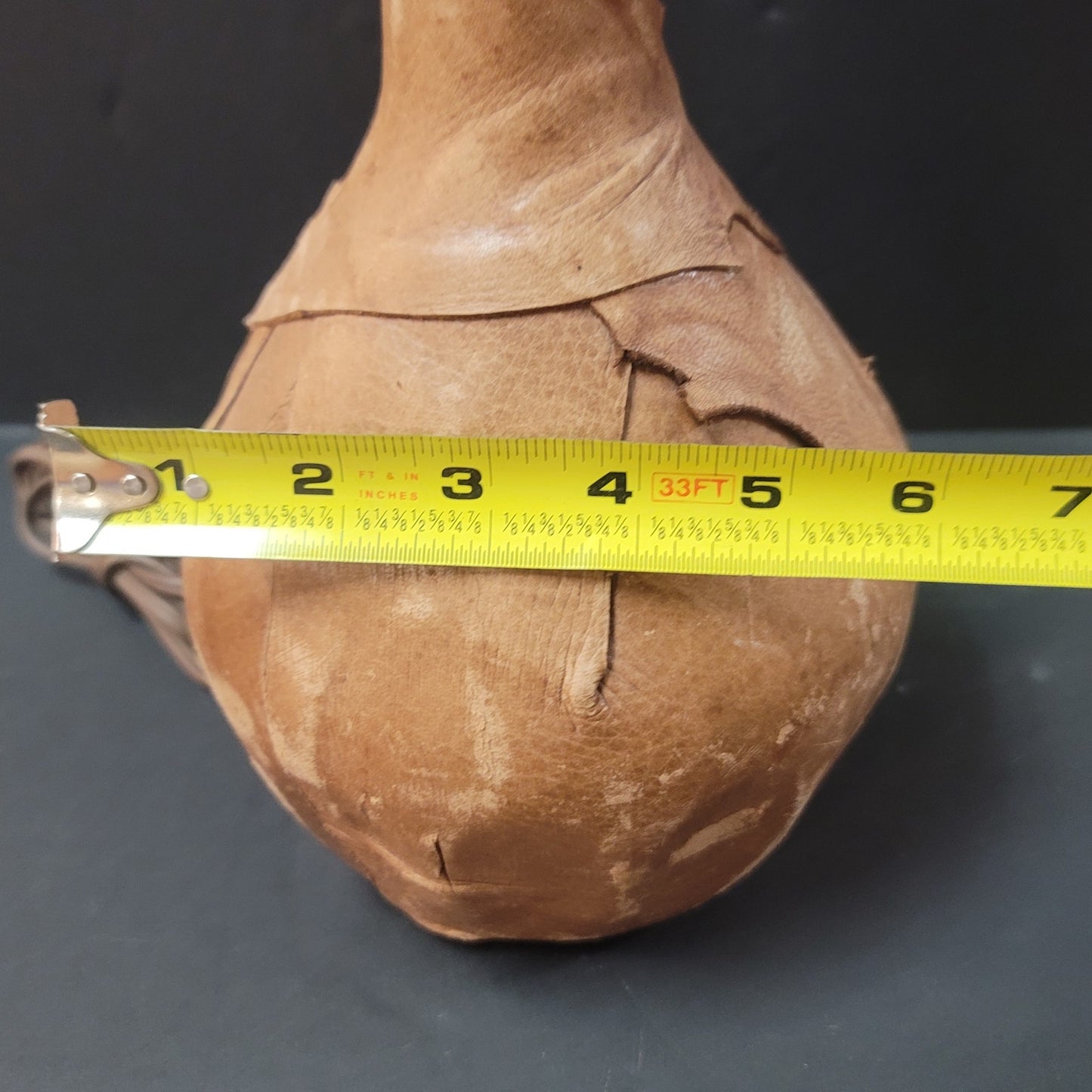 Foothills Craft Guild Vintage Leather Wrapped Artisan Table Lamp Signed BP '78