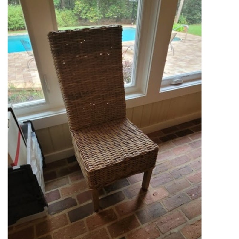 Secondhand Sandies: Convertible Flip-Top Console to Dining Table Set & 4 Wicker Chairs