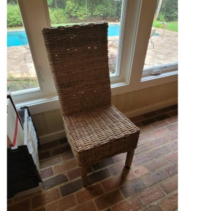 Secondhand Sandies: Convertible Flip-Top Console to Dining Table Set & 4 Wicker Chairs