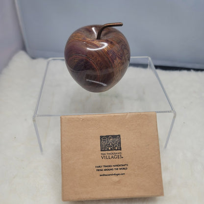 Ten Thousand Villages ONYX apple Copper Stem Paperweight