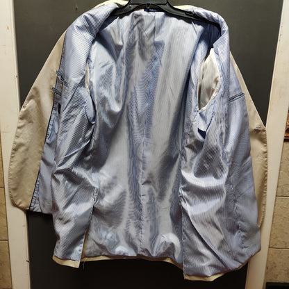Alan Flusser Tan Cotton Blazer 46R Preppy Ivy League Sport Coat