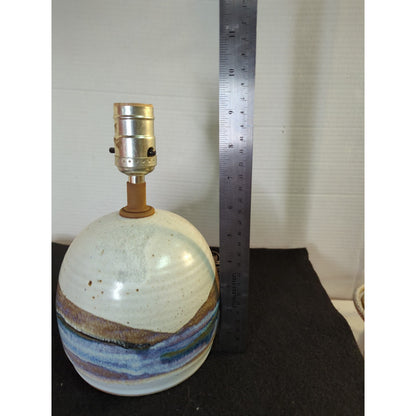 Vintage Studio Art Pottery Small Desk Side Table Single Bulb Lamp