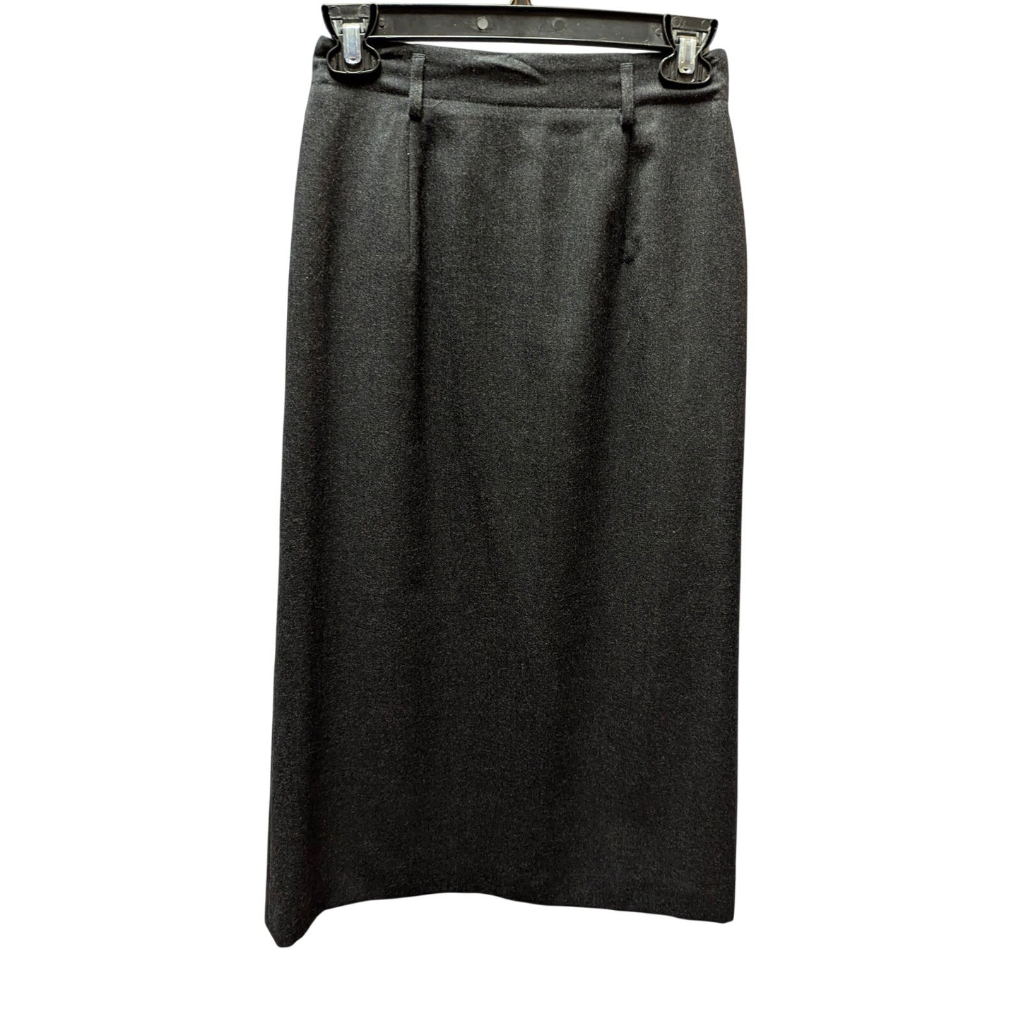 Vintage Talbots Charcoal Gray Worsted Wool Midi Skirt 4P Quiet Luxury 90s pencil