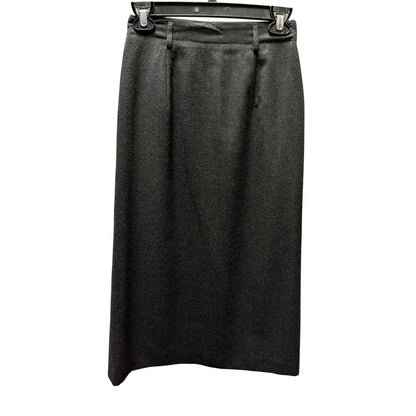 Vintage Talbots Charcoal Gray Worsted Wool Midi Skirt 4P Quiet Luxury 90s pencil