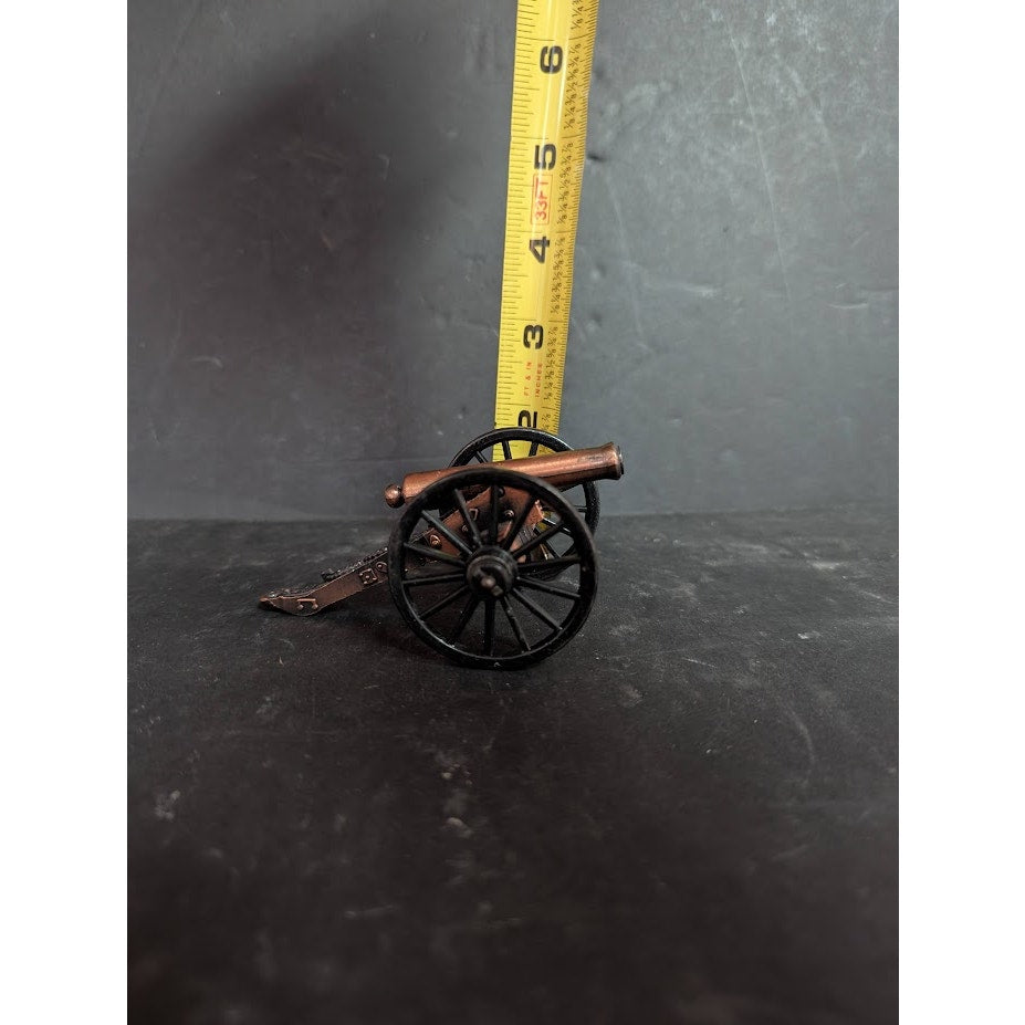 CIVIL WAR BRONZE BARREL NAPOLEON CANNON Copper color with black wheels moveable