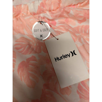 Hurley Soft Cozy PJ bottoms drawstring waist Pink botanicals Size Large NEW