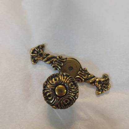 Vintage KBS 1995 Ornate Scroll Brass Cabinet Pulls Backplates Set 4 Furniture