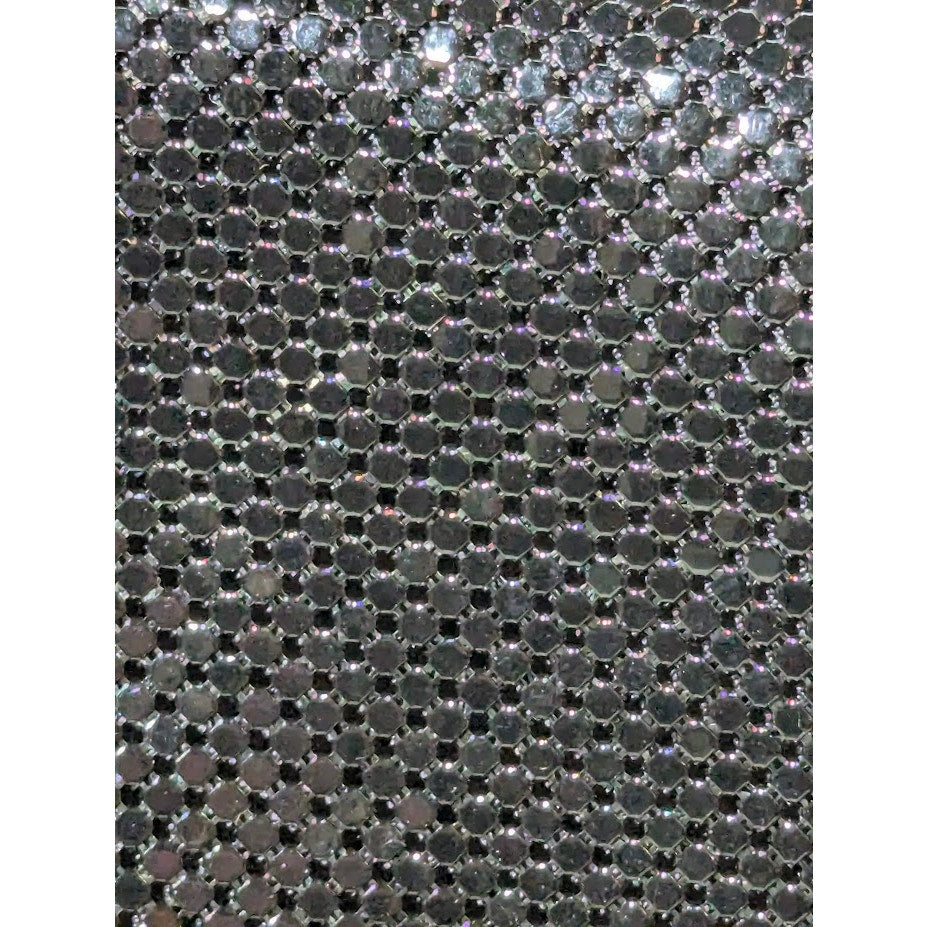 Vintage La Regale Black Metal Mesh Folding Envelope Clutch Zipper Tab Missing