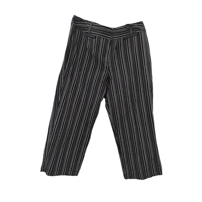 Westbound Women's Black and White Striped Capri Pedal Pusher Pants 16 Travel