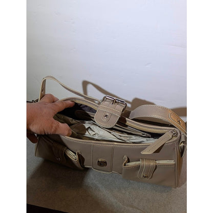 Tommy Hilfiger Metallic Gold Baguette Shoulder Bag Large Buckle Y2K Retro