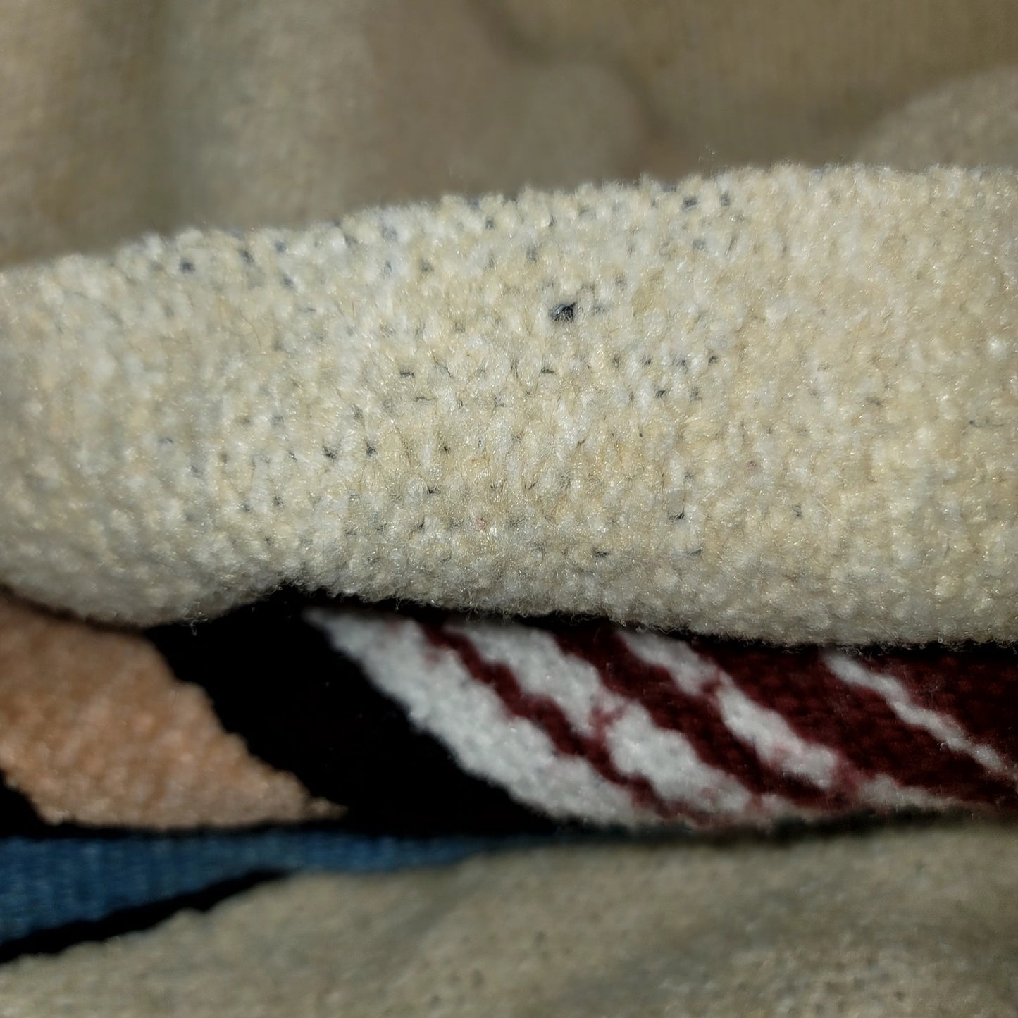 Vintage Mexican Zapotec Handwoven Wool Rug Blanket 82x56 Cream MCM Southwestern