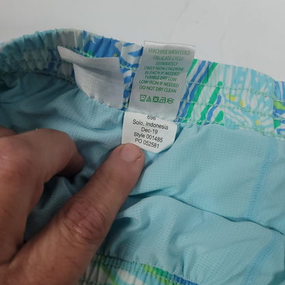 Lilly Pulitzer LUXLETIC Large shorts Jogging Athletic blue green running