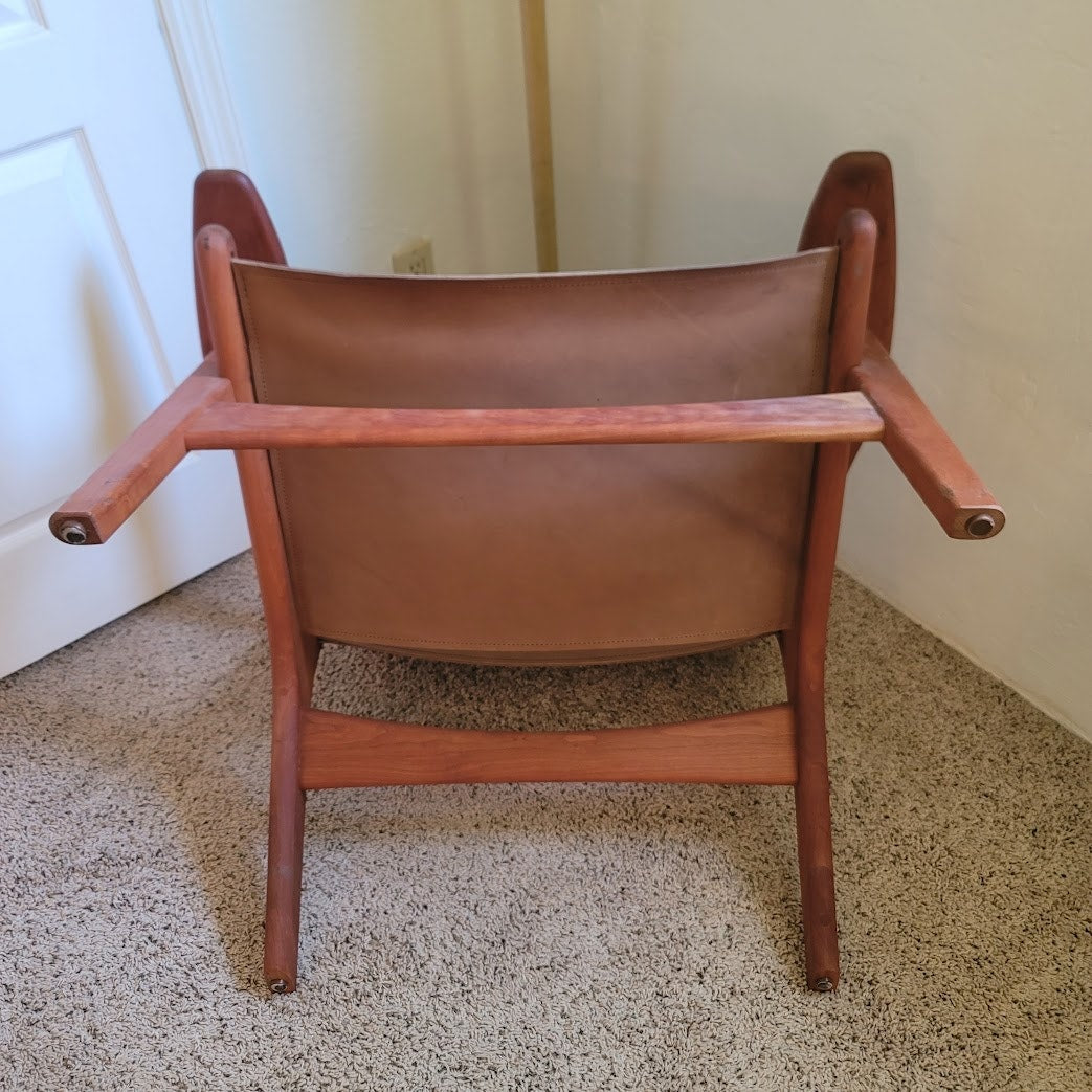 Secondhand Sandies: Lars Modernist Walnut and Leather Chair. Great Detail MCM style