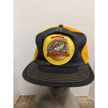 Vintage In-Fisherman Bumblebee Black Gold Mesh Trucker Snapback Hat Kproducts