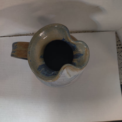 Hand-Thrown Studio Pottery Pitcher with Drip Glaze, Signed & Dated 2009