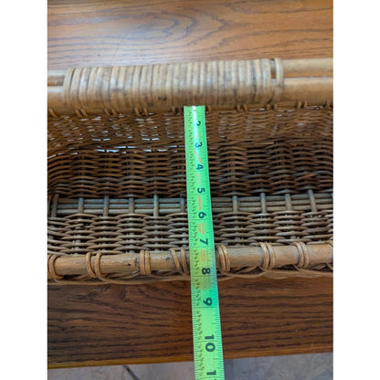 Vintage 21" French Style willow Gathering Basket Rattan Picnic Market Handl Trug