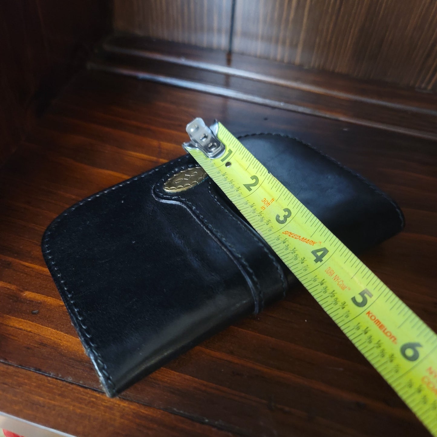 Vintage Axcess Black Leather Women's Flap Wallet Made in Italy