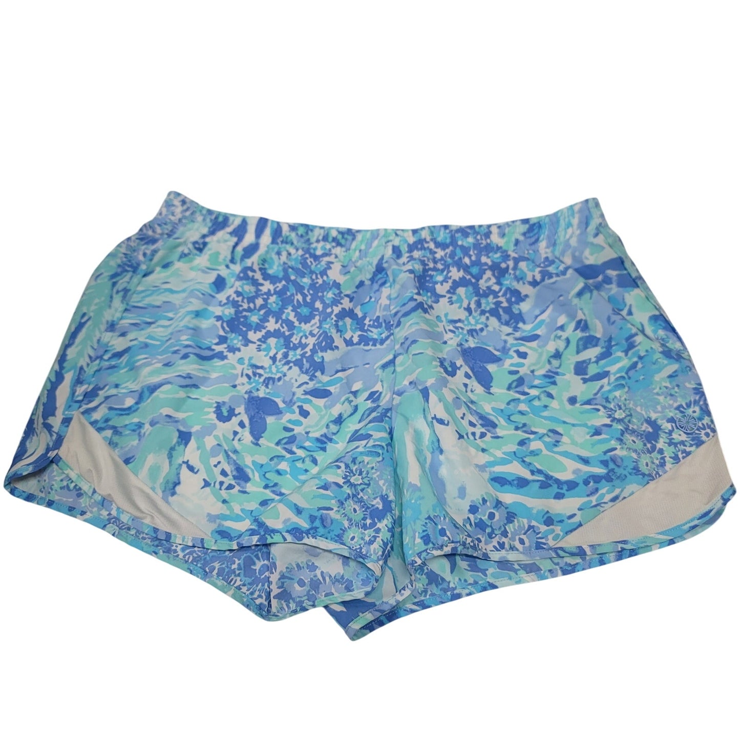 Lilly Pulitzer LUXLETIC Large ocean trail shorts Jogging Athletic blue running