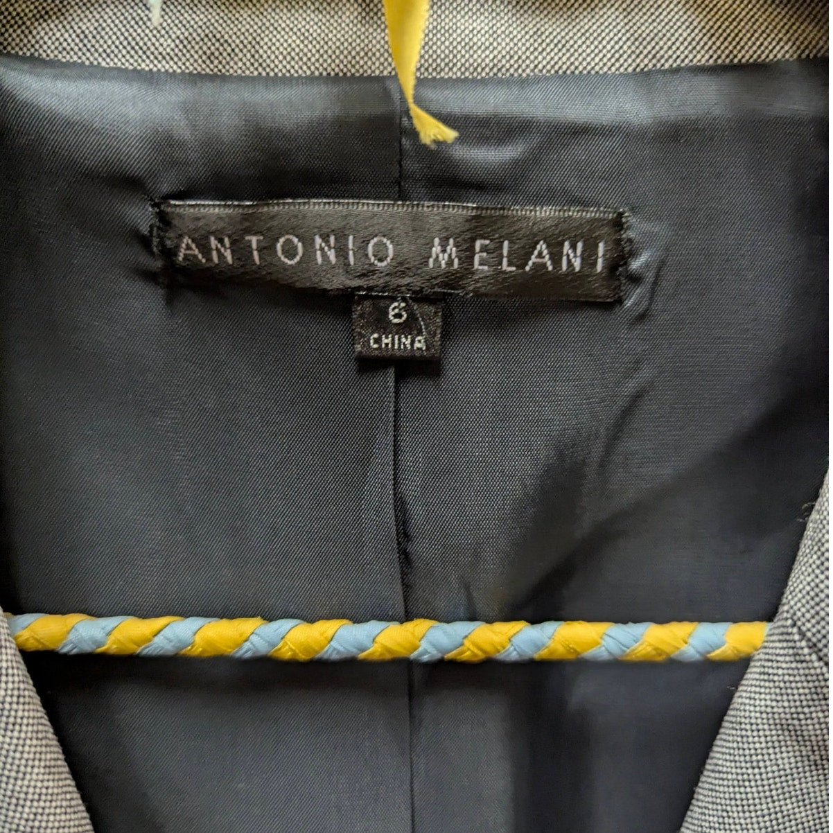 Antonio Melani Grey Tailored Blazer Pick Stitch Professional Workwear Size 6