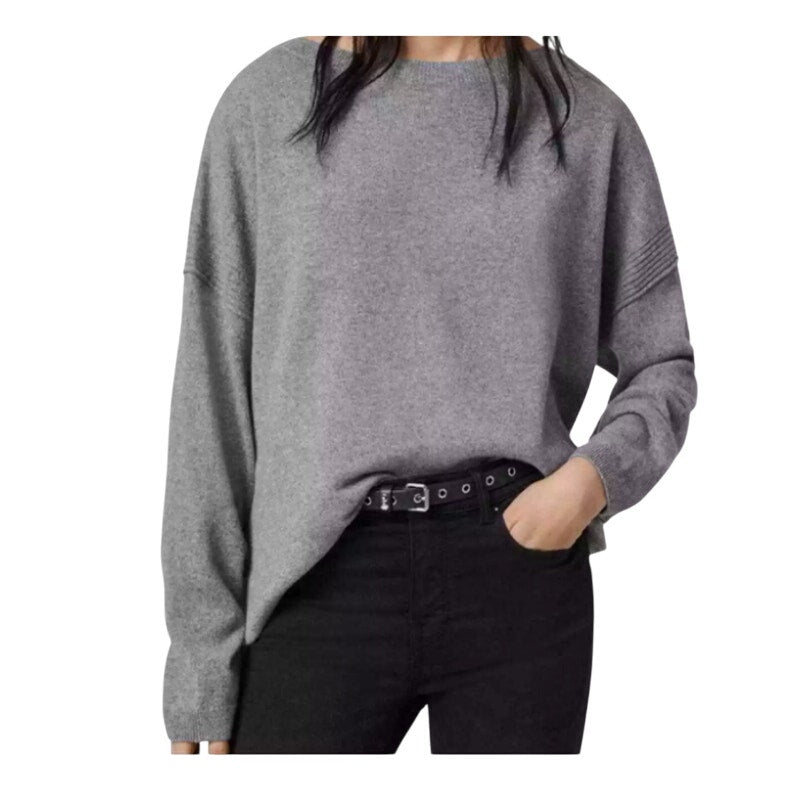 AllSaints Tara Jumper CrewNeck Pullover Sweater Fawn Gray Cashmere Merino Medium