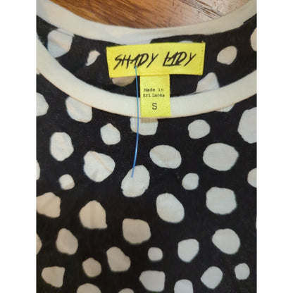 .Shady Lady Black & White Polka Dot High-Neck Tank Top Size Small