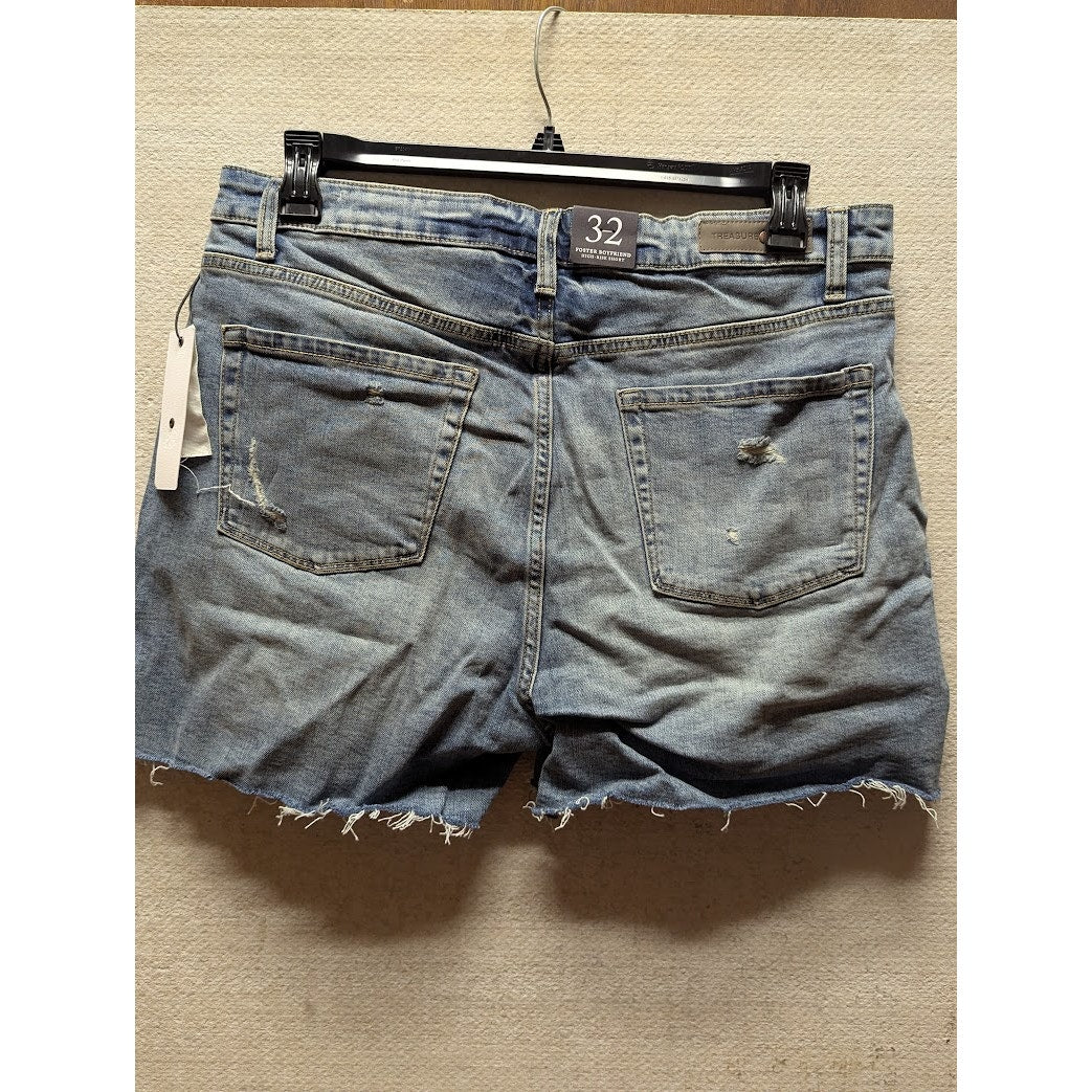 Treasure Bond Foster Boyfriend High Rise Destroyed Cutoff Jean Shorts Size 32"