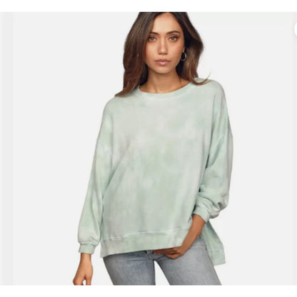 Found Los Angeles Tie Dye Sweatshirt Mint Green Drop Sleeve Pullover EXTRA LARGE