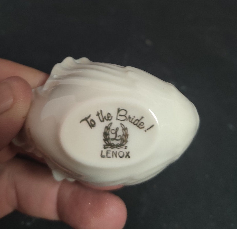 Vintage Lenox Porcelain Swan Figurine Trinket Dish Small Fine China Collectible